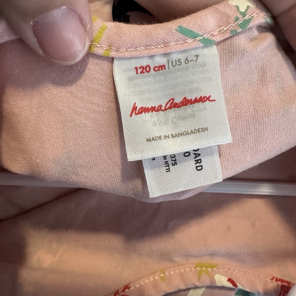 Hanna Andersson Pink Twinkly Trees Winter Pocket Skater Dress, Size 6/7 - Picture 4 of 5
